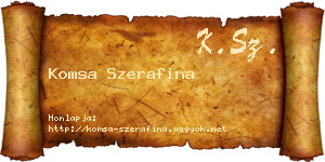 Komsa Szerafina névjegykártya